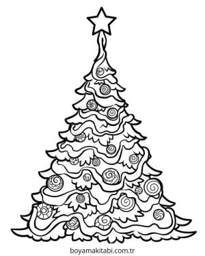 Yılbaşı Ağacı (Noel ağacı) boyama sayfası – eğitici aktivite, yaratıcılık