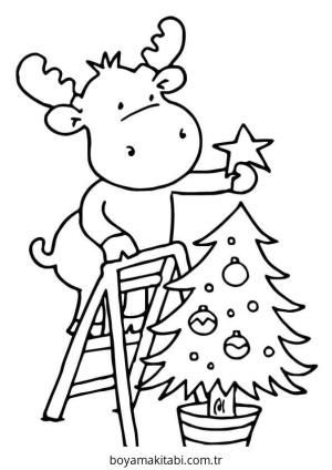 Yılbaşı Ağacı (Noel ağacı) boyama sayfası – boyama çalışması, yaratıcılığı geliştirir