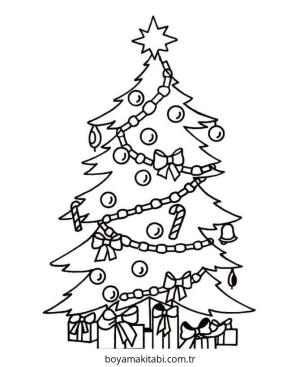 Yılbaşı Ağacı (Noel ağacı) boyama sayfası – eğitici aktivite, yaratıcılık