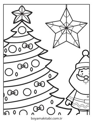 Yılbaşı Ağacı (Noel ağacı) boyama sayfası – evde etkinlik, ücretsiz yazdır