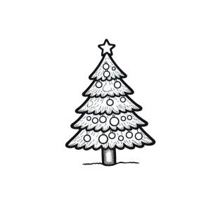 Yılbaşı Ağacı (Noel ağacı) boyama sayfası,  coloring page, Basit Yılbaşı Ağacı Çizmek, 