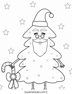 Yılbaşı Ağacı (Noel ağacı) boyama sayfası – boyama çalışması, yaratıcılığı geliştirir