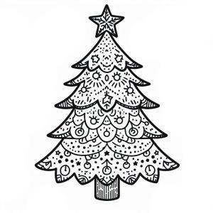 Yılbaşı Ağacı (Noel ağacı) boyama sayfası,  coloring page, Yılbaşı Ağacı 4, 