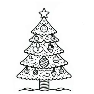 Yılbaşı Ağacı (Noel ağacı) boyama sayfası,  coloring page, Kolay Yılbaşı Ağacı Çizmek, 