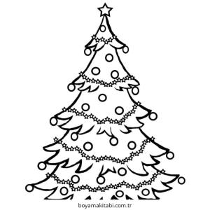 Yılbaşı Ağacı (Noel ağacı) boyama sayfası – boyama etkinliği, çocuk aktivitesi