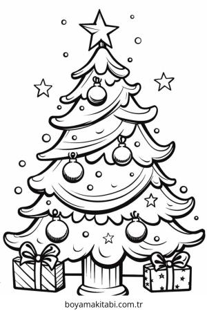 Yılbaşı Ağacı (Noel ağacı) boyama sayfası – keyifli zaman, renkli çizimler