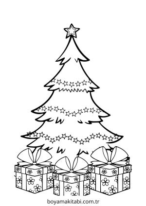 Yılbaşı boyama sayfası – kolay boyama, eğitici aktivite