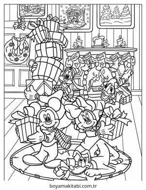 Yılbaşı boyama sayfası – sanatsal çalışma, çocuklar için