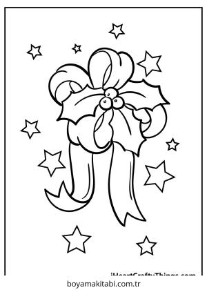 Yılbaşı boyama sayfası – basit çizim, kolay boyama