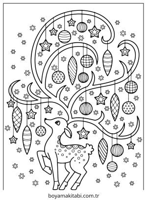 Yılbaşı boyama sayfası – çocuk aktivitesi, PDF indir