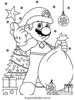 Yılbaşı boyama sayfası – sevimli karakter, sanatsal çalışma