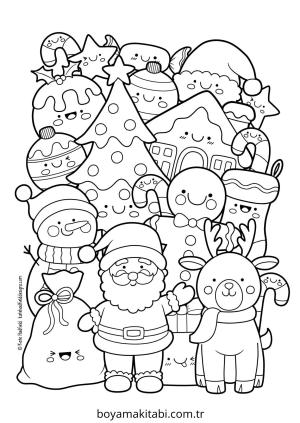Yılbaşı boyama sayfası – evde etkinlik, ücretsiz yazdır