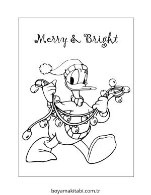 Yılbaşı boyama sayfası – çizgi film temalı, basit çizim