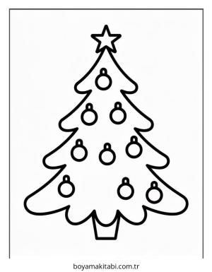 Yılbaşı boyama sayfası – sevimli karakter, sanatsal çalışma