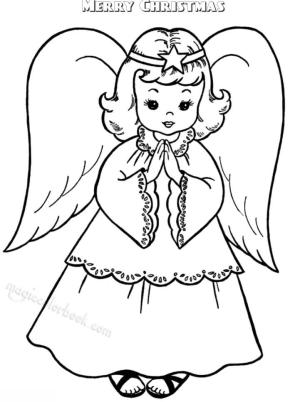 Yılbaşı boyama sayfası,  coloring page, Noel Meleği özgür, 