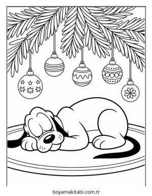 Yılbaşı boyama sayfası – el becerilerini geliştirir, boyama çalışması