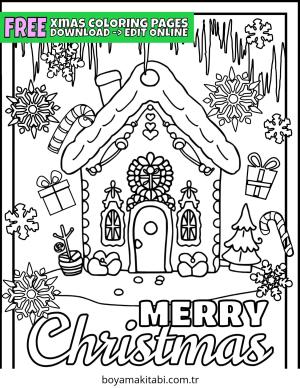 Yılbaşı boyama sayfası – basit çizim, kolay boyama