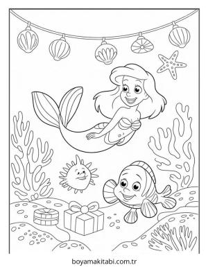 Yılbaşı boyama sayfası – çocuklar için, çizgi film temalı