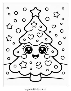 Yılbaşı boyama sayfası – çocuklar için, çizgi film temalı