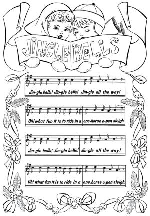 Yılbaşı boyama sayfası,  coloring page, Jingle Bells Şarkısı, 