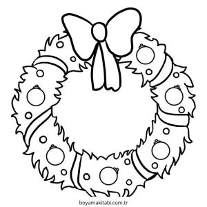 Yılbaşı boyama sayfası – çizgi film temalı, basit çizim