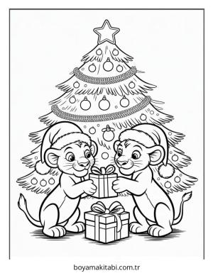 Yılbaşı boyama sayfası – PDF indir, sevimli karakter