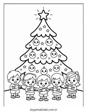 Yılbaşı boyama sayfası – boyama çalışması, yaratıcılığı geliştirir