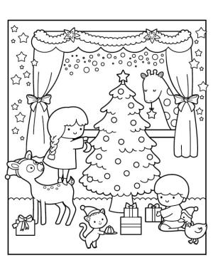 Yılbaşı boyama sayfası,  coloring page, Noel Resmi Çiz, 