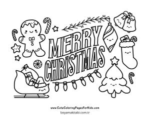 Yılbaşı boyama sayfası – çocuklar için, çizgi film temalı