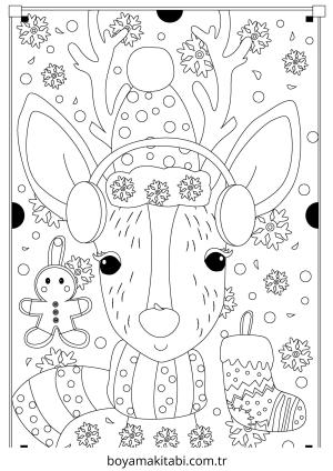 Yılbaşı boyama sayfası – çocuklar için, çizgi film temalı