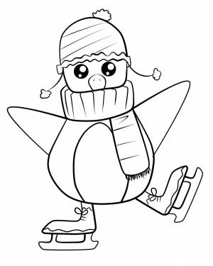 Yılbaşı boyama sayfası,  coloring page, Noel Kaykayı, 