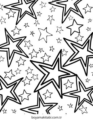Yıldız boyama sayfası – okul öncesi, evde etkinlik