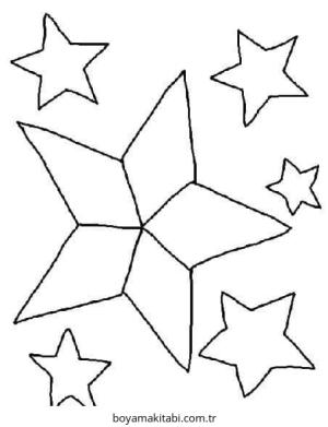 Yıldız boyama sayfası – sevimli karakter, sanatsal çalışma