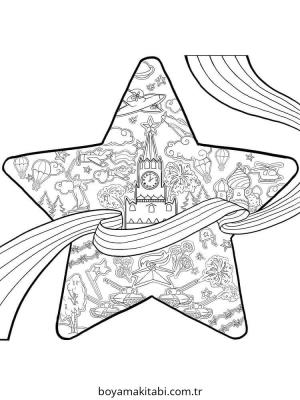 Yıldız boyama sayfası – sevimli karakter, sanatsal çalışma