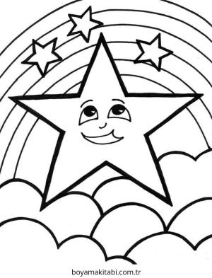 Yıldız boyama sayfası – kolay boyama, eğitici aktivite