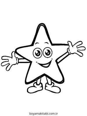 Yıldız boyama sayfası – renkli çizimler, okul öncesi