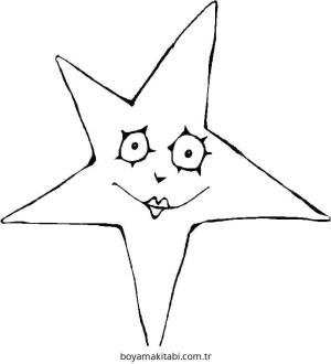 Yıldız boyama sayfası – renkli çizimler, okul öncesi