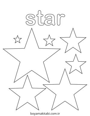 Yıldız boyama sayfası – boyama etkinliği, çocuk aktivitesi