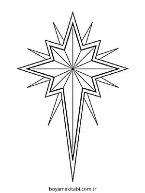 Yıldız boyama sayfası – çizgi film temalı, basit çizim