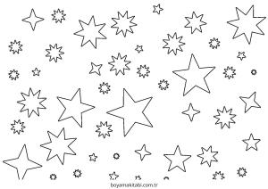 Yıldız boyama sayfası – el becerilerini geliştirir, boyama çalışması