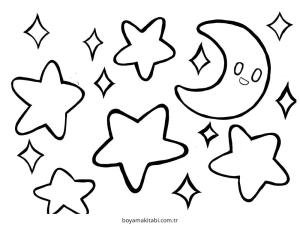 Yıldız boyama sayfası – sanatsal çalışma, çocuklar için
