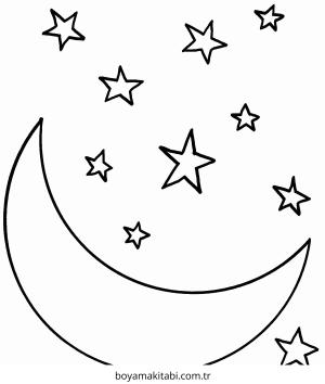 Yıldız boyama sayfası – boyama çalışması, yaratıcılığı geliştirir