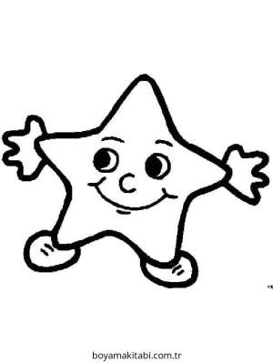 Yıldız boyama sayfası – çocuklar için, çizgi film temalı