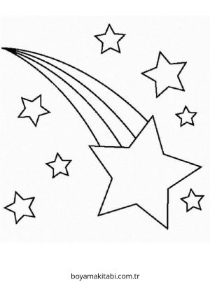 Yıldız boyama sayfası – boyama çalışması, yaratıcılığı geliştirir