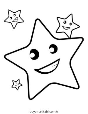 Yıldız boyama sayfası – keyifli zaman, renkli çizimler