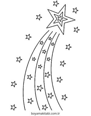 Yıldız boyama sayfası – çizgi film temalı, basit çizim