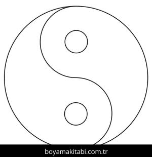 Yin Yang boyama sayfası – el becerilerini geliştirir, boyama çalışması