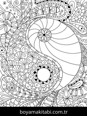 Yin Yang boyama sayfası – yaratıcılığı geliştirir, keyifli zaman