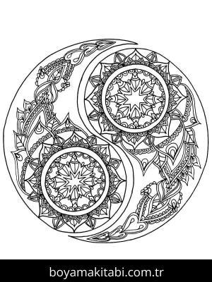 Yin Yang boyama sayfası – yaratıcılık, eğlenceli etkinlik