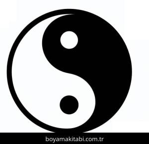Yin Yang boyama sayfası – eğitici aktivite, yaratıcılık